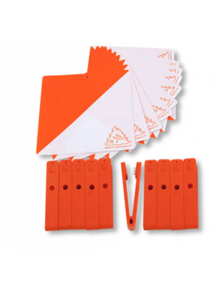 KIT BALISES ET PINCES ORANGE C - LOT DE 10