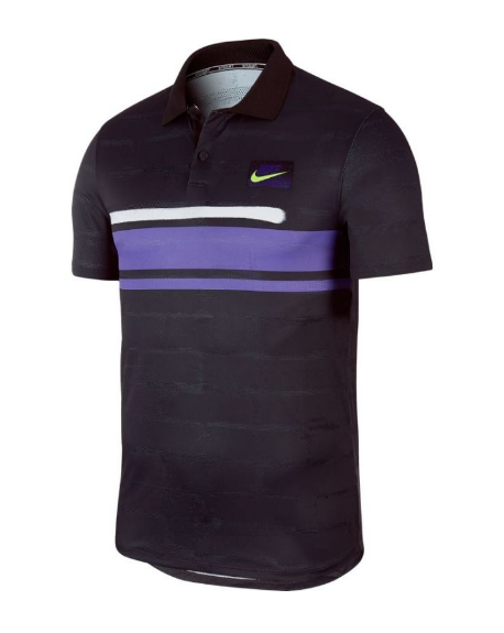 NIKE POLO MEN NOIR/MAUVE