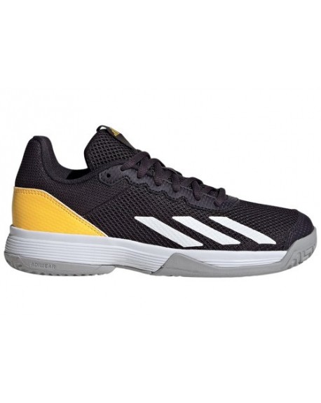 ADIDAS COURTFLASH JUNIOR NOIR/JAUNE